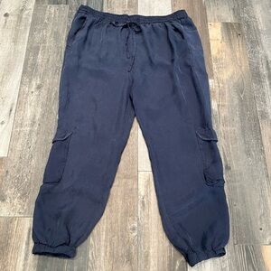 Johnny Was pete & greta Ramble Cargo Jogger Pants Sz XL Charcoal Gray Silk Feel